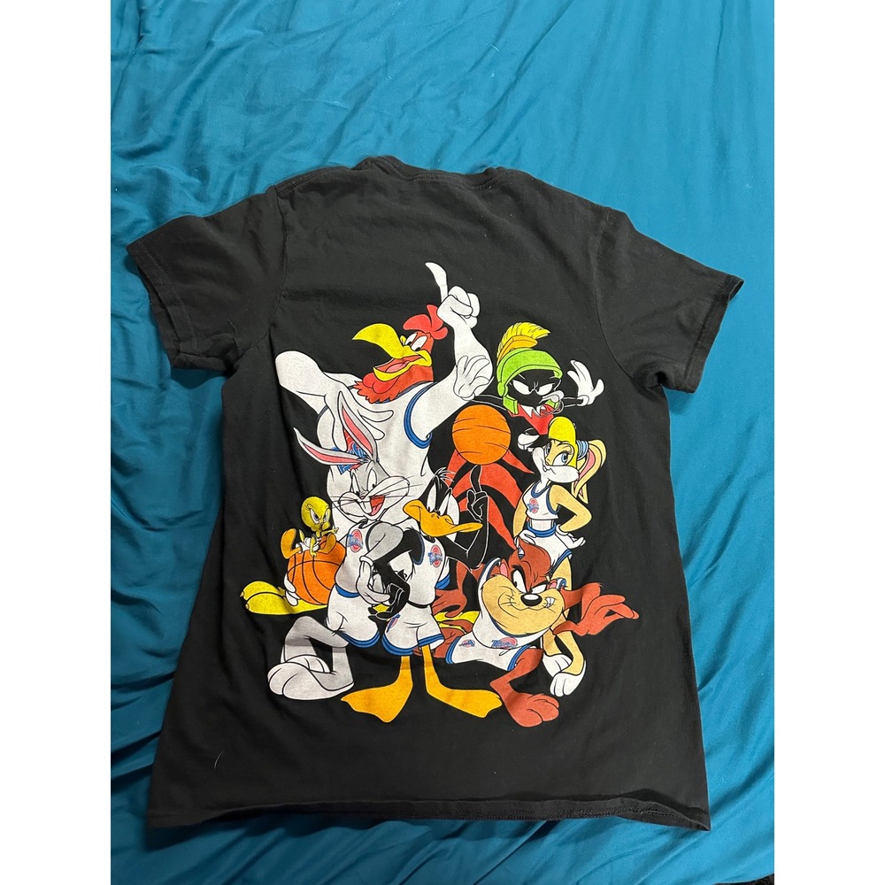 Space Jam Adult Graphic T Shirt Black Looney Tunes Characters Movie Size S - Picture 5 of 6